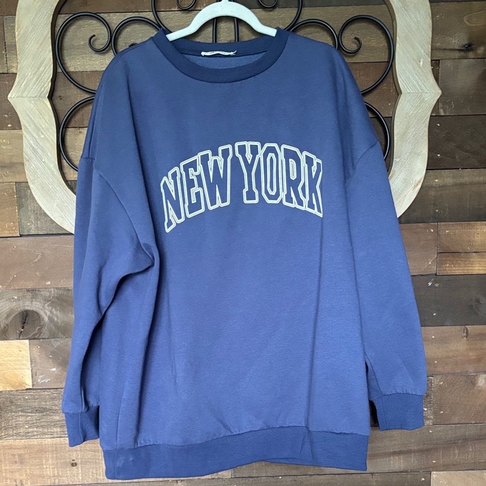 New York Graphic Crewneck Sweater - Navy